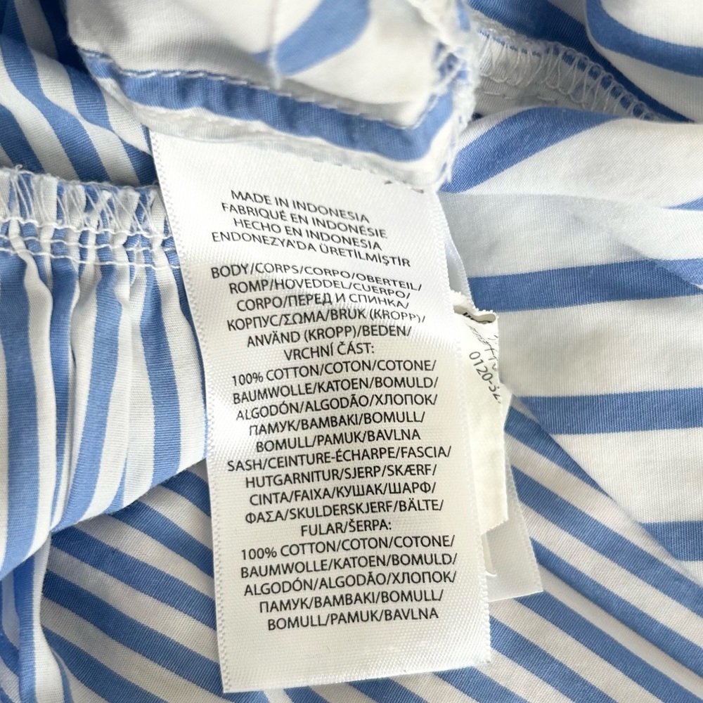 Polo by Ralph Lauren Girls 2T Blue White Striped Cotton Shirt Dress with Belt - Picture 3 of 5